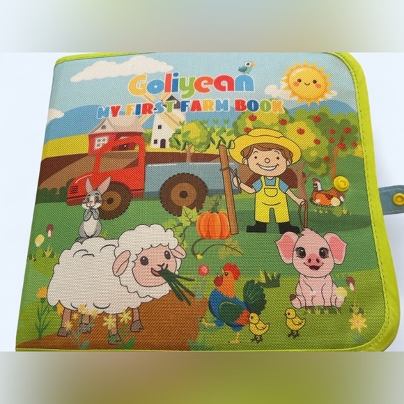 None Other - Goliyean Montessori Busy Board Book - My First Farm - NEW